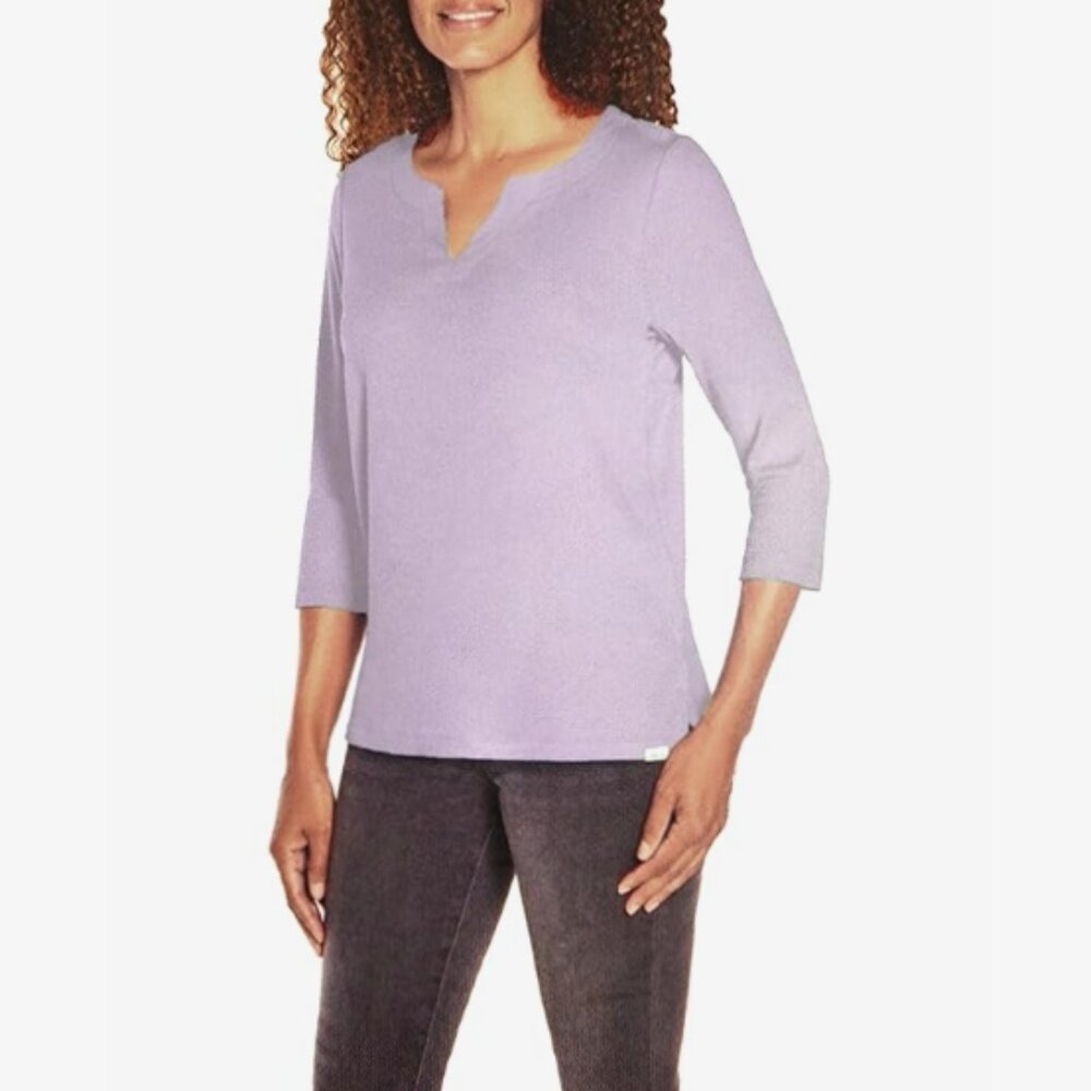 Orvis Ladies' 3/4 Sleeve Pima Cotton Tee/Top with Side Slits